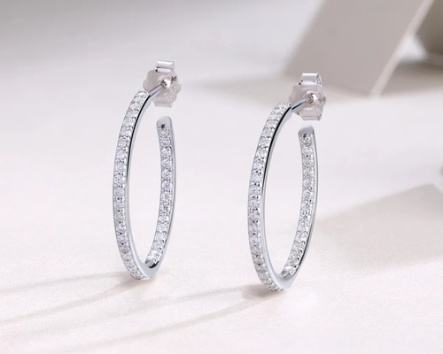 モアッサナイト フープ ピアス ピアス（フープ） AOm Jewelry