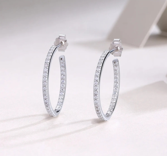 モアッサナイト フープ ピアス ピアス（フープ） AOm Jewelry