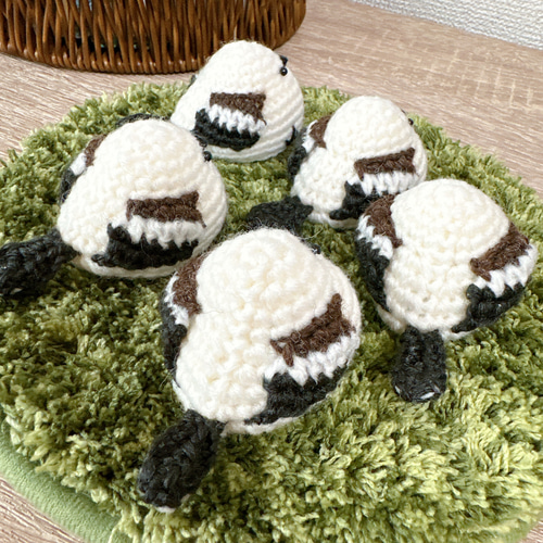 編みぐるみ 春シマエナガ かぎ針編み】シマエナガのあみぐるみ 小鳥 編み方 Crochet bird