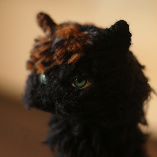 部分三毛柄の黒猫さん あみぐるみ knit'n pot 通販 16623741｜Creema