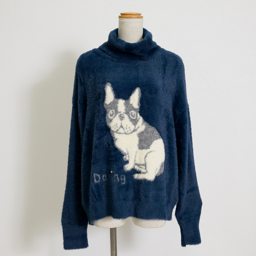 Mimiさま専用　フレブル服　フレンチブルドッグ　ハリネズミ柄ラグランニット フレンチブルドッグ服 Buhitt ブヒット 手編み ニット服 GRACIA