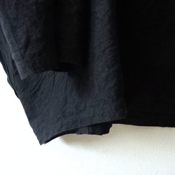 【受注制作】黒/味わい40リネン　スラッシュネック9分袖ドルマンプル 6枚目の画像