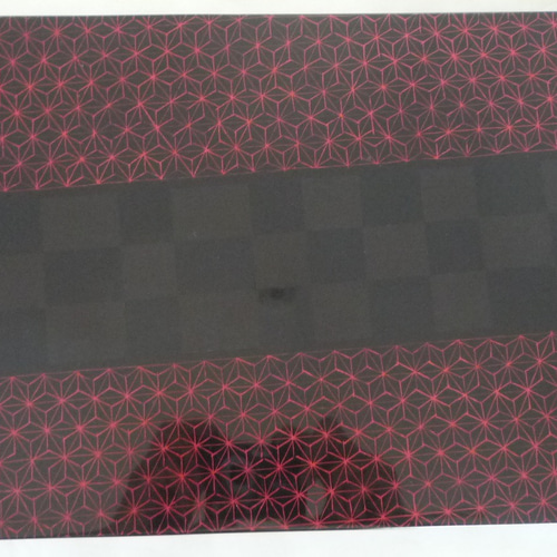 漆塗り黒市松模様長平皿