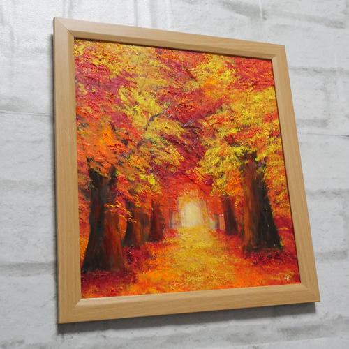 油絵 油彩 油彩画 絵 絵画 【紅葉の秋】 絵画 HR 通販