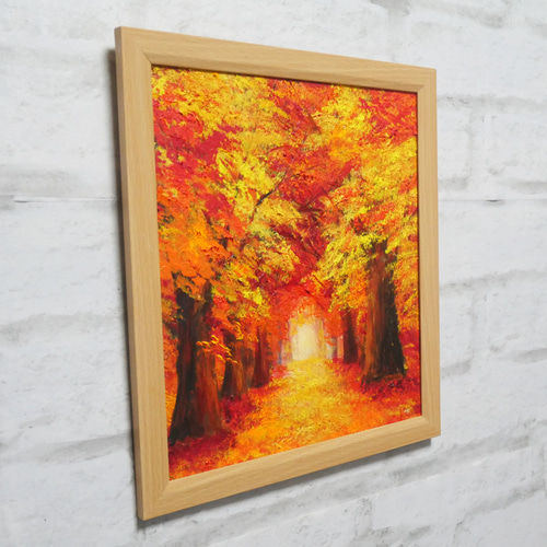 油絵 油彩 油彩画 絵 絵画 【紅葉の秋】 絵画 HR 通販