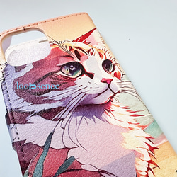 【受注生産】海ねこ / ループセンスオリジナル手帳型スマホケース 1枚目の画像