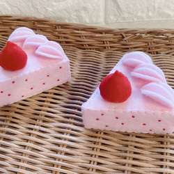 フェルト☆3種のいちごケーキ6ピース 3枚目の画像