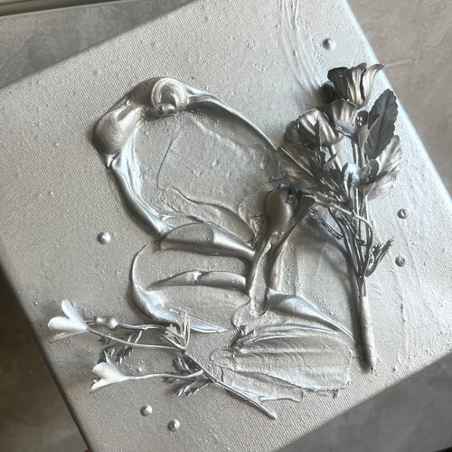 ニュアンス 花 18×18㎝ 現代アート モダン インテリア アート
