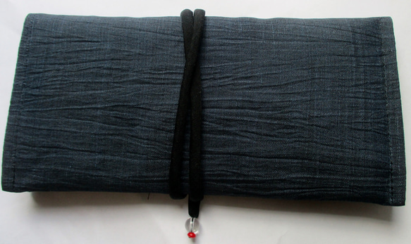 ７３７７　麻の着物で作った和風財布・ポーチ#送料無料 2枚目の画像