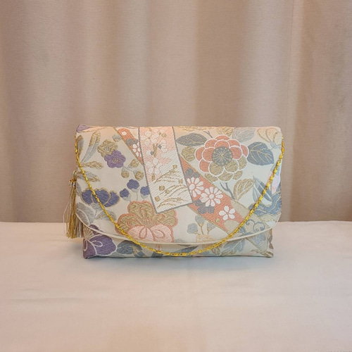 Creema限定♡母の日】花模様、桜花シルク着物帯のハンドメイド2ways 