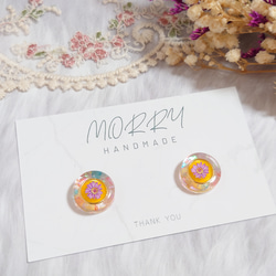 ボタニカル フラワー 花 レジン ヘアゴム ピンク 冬 おでかけ キッズ