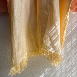 送料無料泥染したイタリア製リネン使用 " Before Sunset " フリンジ付き羽織ハーフコート 夕日を纏う 9枚目の画像