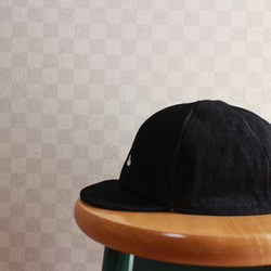 Over Size Short Tuba Cap Black Denim ロゴ 3枚目の画像