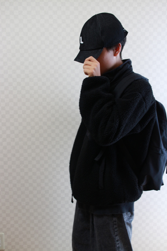 Over Size Short Tuba Cap Black Denim ロゴ 6枚目の画像