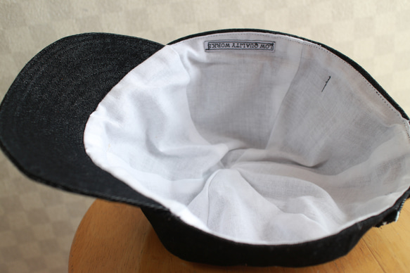 Over Size Short Tuba Cap Black Denim ロゴ 5枚目の画像