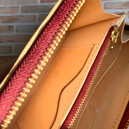 本革 長財布 レザーカービング ミュシャ 全て手作り 長財布 Leather
