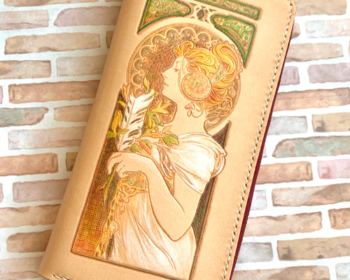 未使用【美品】ビンテージ 本革 カービング レザークラフト長財布 59bb812357350a6e2c83f3728c9c3f