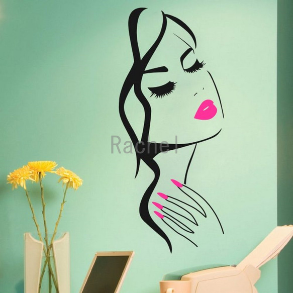 人気カラーの ウォールステッカー（転写式）X75 美女 エステ ネイルサロン WallStickers&Murals