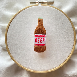 ビール刺繍ブローチセット(赤) 5枚目の画像