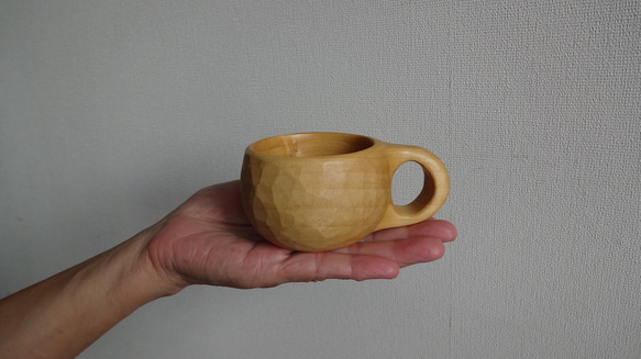 イチョウの一木彫りコーヒーカップ　キッズ 1枚目の画像