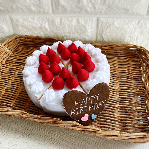 定番☆フェルト☆いちごケーキ6ピース おもちゃ・人形 みぞれびぃ 通販