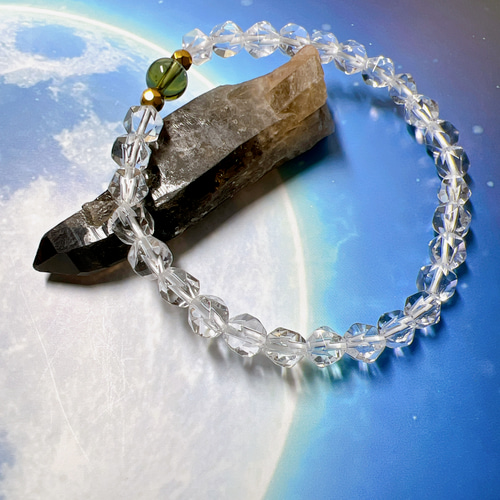 モルダバイト【再結晶】ブレスレット 一点もの】モルダバイト ブレスレット 13mm – Kou crystal shop