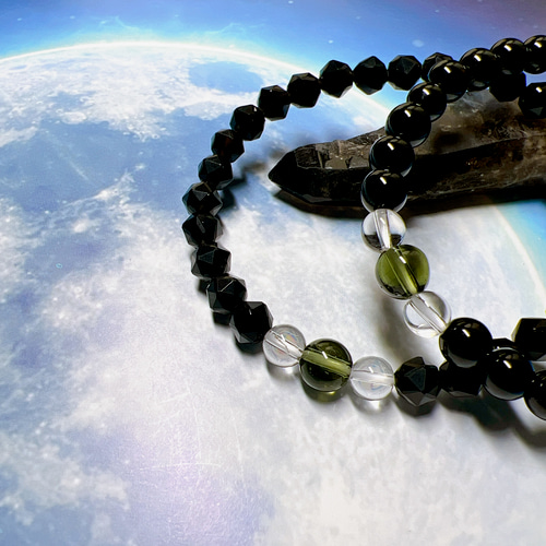 ☆モルダバイト＆モリオン ブレスレット☆おまけ付き 【公式通販】