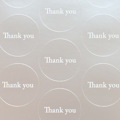 シルバーホイル（つや消し）／文字入れ可能／サンキューシール