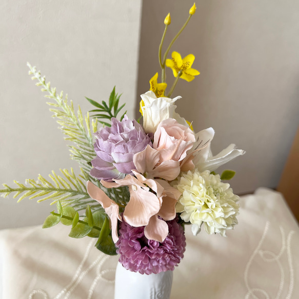 特選仏花 花器無し　　造花無し　 一対 お供え花 プリザーブドフラワー 仏花 プリザーブドフラワー造花 小さなお仏壇用 花瓶なしタイプ