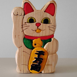 木製　招き猫 1枚目の画像