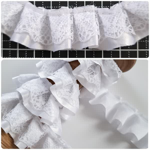 2重 フリル サテン ホワイト ダブルフリル レース チロ手芸店 通販