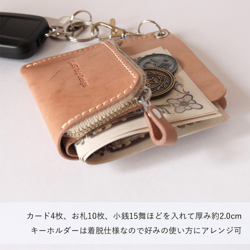 スマートウォレット キーホルダー マネークリップ 日々を刻む日記帳 革