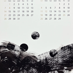 Sale⭐︎2024年カレンダー〈和モダン〉墨アート/シンプルカレンダー A4サイズ/black/gold 12枚目の画像