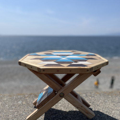 craft caravan藤枝で販売】オルテガ柄オクタゴンテーブル craft caravan藤枝で販売】オルテガ柄オクタゴンテーブル