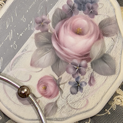 トールペイント 薔薇のスイッチカバー 白木素材2枚セット