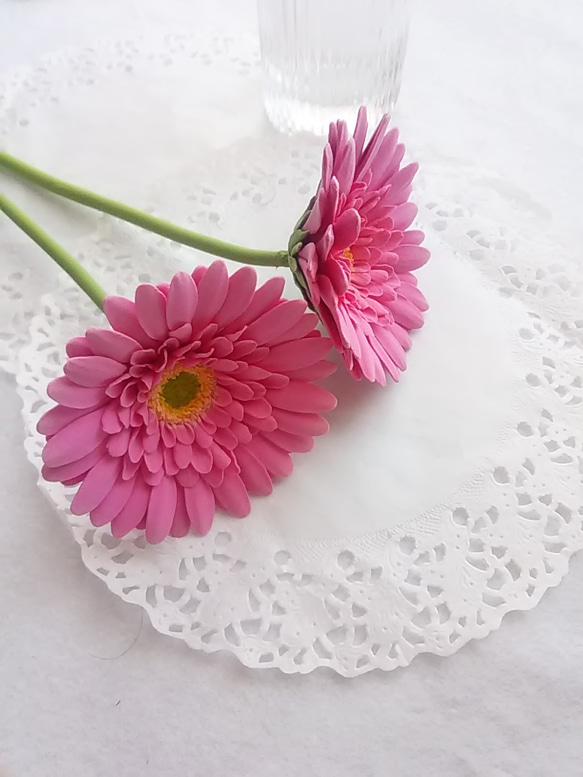 特價【僅售】❁深粉紅色黏土花非洲菊2件套室內花❁ 第5張的照片