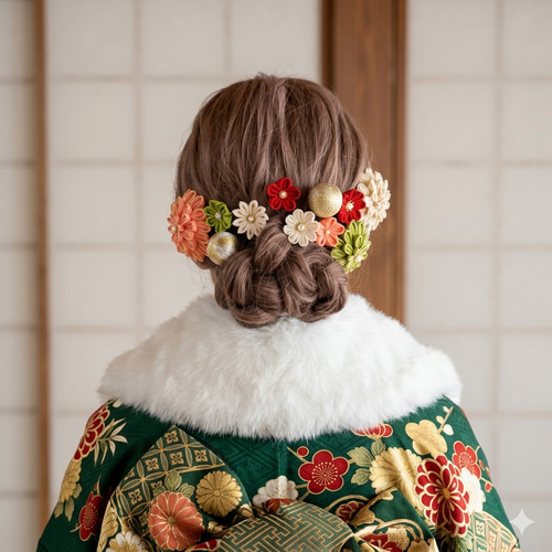 成人式用髪飾り つまみ細工☆髪飾り 成人式 卒業式☆結婚式☆和装