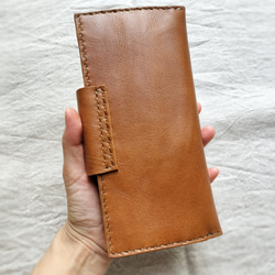 【Y.S様ご予約品】simple wallet　濃いヌメ色　オイルワックスレザー 18枚目の画像