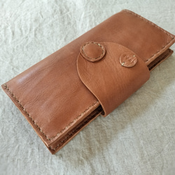 【Y.S様ご予約品】simple wallet　濃いヌメ色　オイルワックスレザー 2枚目の画像