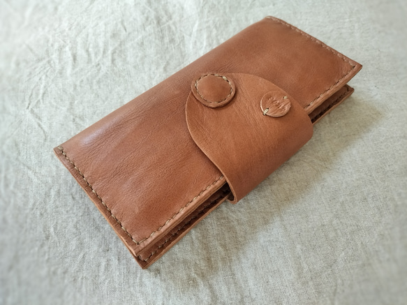 【Y.S様ご予約品】simple wallet　濃いヌメ色　オイルワックスレザー 2枚目の画像