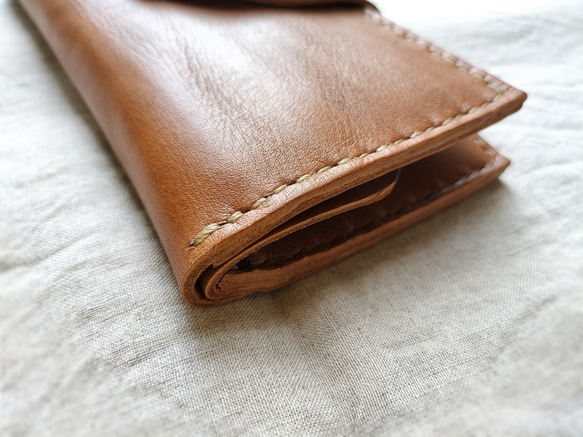【Y.S様ご予約品】simple wallet　濃いヌメ色　オイルワックスレザー 7枚目の画像
