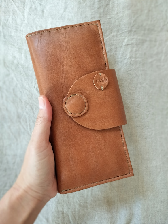 【Y.S様ご予約品】simple wallet　濃いヌメ色　オイルワックスレザー 16枚目の画像