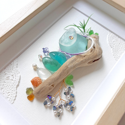 【専用】シーグラスアート<香水瓶No.16>レア 置物 一点もの 幸運幸福 専用】シーグラスアート<香水瓶No.16>レア 置物 一点もの 幸運幸福