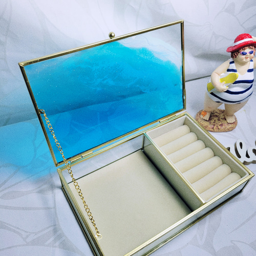 ジュエリーBOX アクセサリーケース レジンアート オーシャン おしゃれ 
