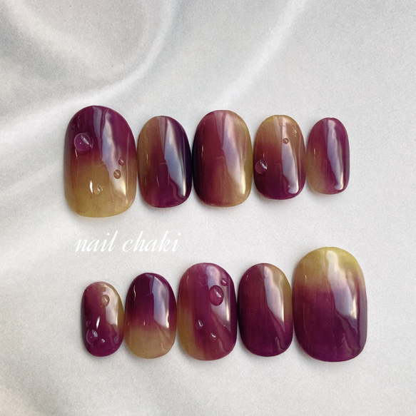 No.328 ネイルチップ　ジェルネイル　葡萄　　ニュアンス　キラキラ　秋 No.328 ネイルチップ ジェルネイル 葡萄 ニュアンス キラキラ 秋