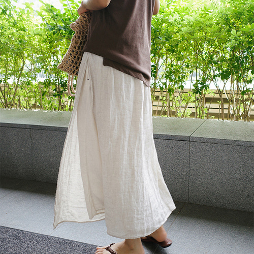 美品★JURGENLEHL★麻　ワイドパンツ　キュロット JOURNAL STANDARD パンツ 「洗える」レーヨン麻タックワイド