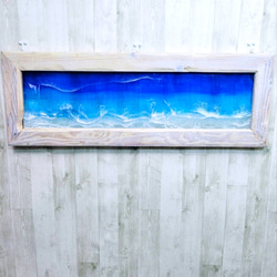 額入りガラスアート　レジンアート海 オーシャンアート　オブジェ　癒しの海 ガラスアート　海アート　 8枚目の画像