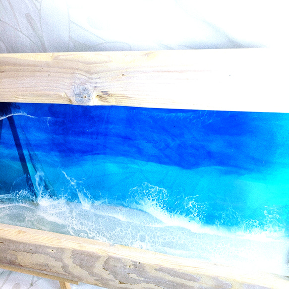 額入りガラスアート　レジンアート海 オーシャンアート　オブジェ　癒しの海 ガラスアート　海アート　 7枚目の画像