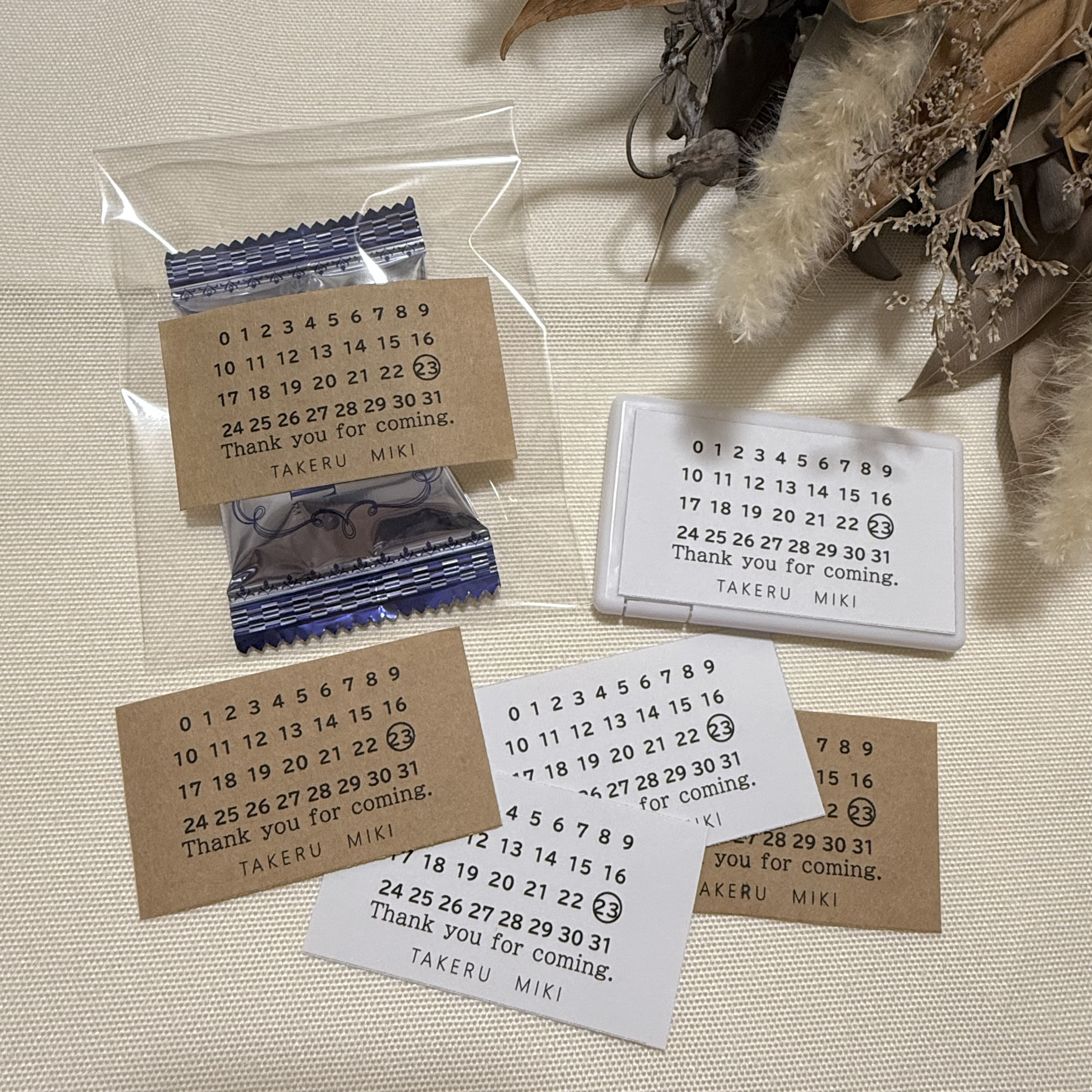 名入れ⌇ミンティアシール ウェディング サンキューシール プチ