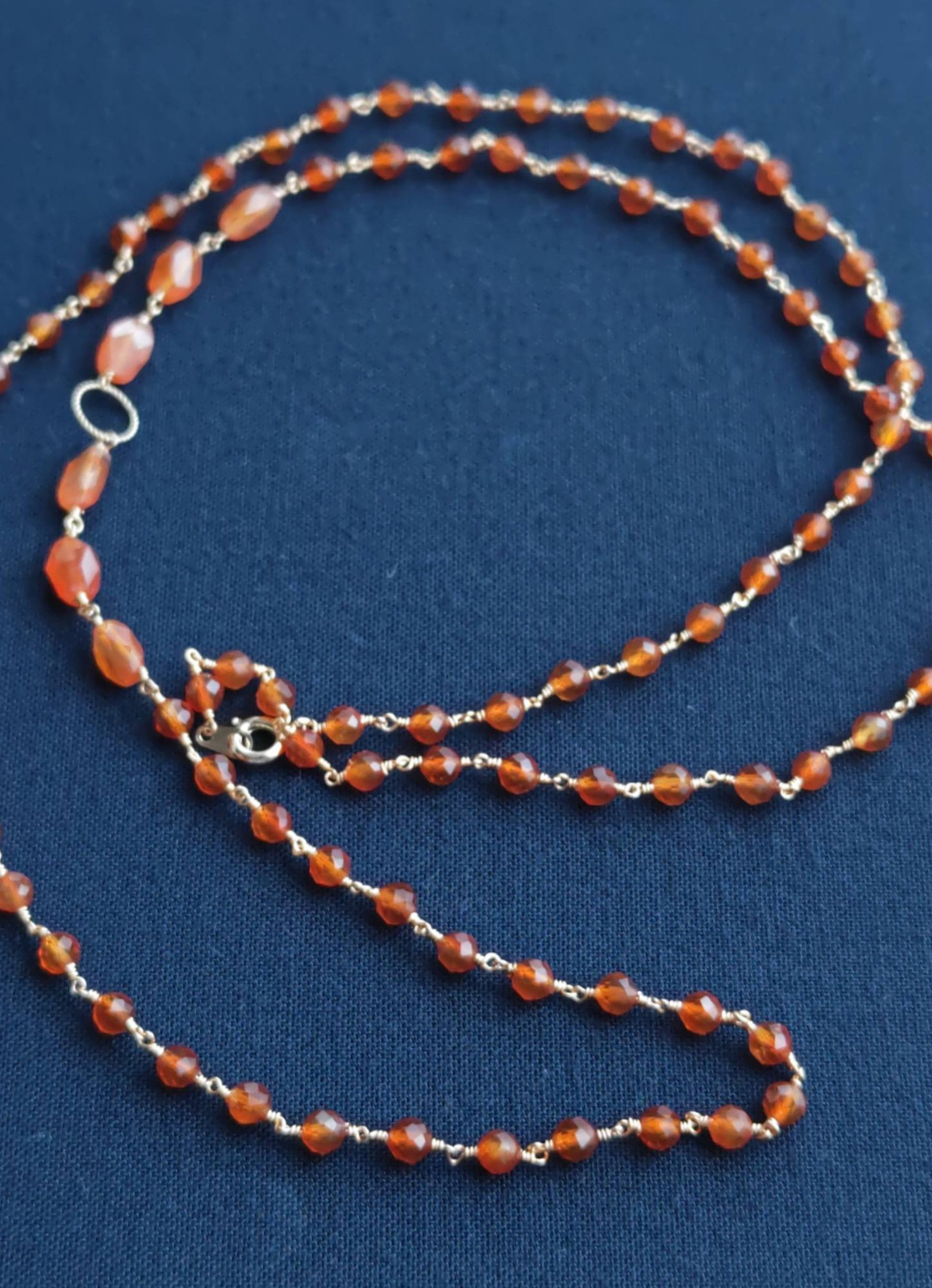 成功へと導くカーネリアンのロングネックレス14kgf